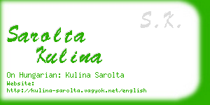 sarolta kulina business card